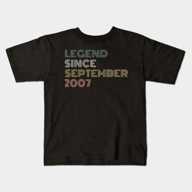 Legend Since September 2007 Kids T-Shirt by undrbolink